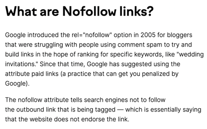 What are Nofollow links?